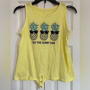 Justice girls sleeveless tank top 14/16 yellow